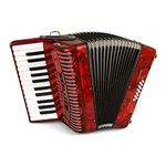 Hohner Accordions 1303-RED 12 Bass 37-Key Entry Level Piano Accordion, Red