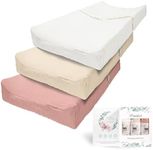 Muslin Changing Pad Cover Unisex, Solid Color Muslin Baby Changing Mats for Boys & Girls, 100% Cotton 3-Pack Breathable and Skin-Friendly Changing Table Covers, Large