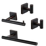 KOKOSIRI Bathroom Hardware Set Oil Rubbed Bronze 4-Piece Towel Holder Set, 10 Inches Towel Bar, Toilet Paper Holder, Robe Hooks x 2 Stainless Steel B15S4-ORB