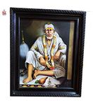 Sai Amrut Gifts Shirdi Baba Wall Hanging Matte Finish Wooden Photo Frame for Home Decor (Dwarkamai Shirdi _8 x 10 Inch)