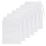 Molain Aquarium Filter Bags, Fish Tank Media Mesh Filter Bag High Flow Fine Mesh Net with Plastic Zipper for Fish Tank Bio Balls, Pelletized Carbon (9x5Inch) White 6Pcs