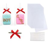 100PCS 3½x6 Inch Clear Ice Cream Bags Cakesicle Bags With Ribbon Stick Cookie Bags for Gift Giving Bags(include 100pcs of Bags,Gold Twist Tie,Ribbon,Stick)