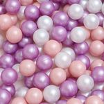 ZLEVEAYN 100 Balls for Ball Pit- Crush Proof Pearl Colors BPA Free Non-Toxic Plastic Play Balls for Babies Kids Birthday Pool Tent Party（2.16in Purple）