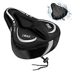 EJEAS Bike Seat Cushion, Soft Gel Bike Seat Cover Bicycle Saddle for Women Men for Comfort for Spin Class, Cruiser & Peloton Bike (Waterproof Cover Included)