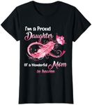 Proud Daughter Of A Wonderful Mom In Heaven Breast Cancer T-Shirt