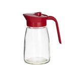 GoodCook 12 oz. Glass Syrup Dispenser with Lid, Clear/Red