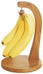 THE DECOR WOODS Banana Holder| Kitchen Countertop Stand with Stainless Steel Hook for Home or Bar, Countertop Fruit Storage