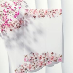 UNIQOOO 50 Pack Blush Pink Floral Vellum Jackets for 5x7 Invitations, Romantic 115GSM Pre-Folded Vellum Paper, for Wedding Invitation, Engagement & Events