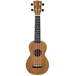 Mahalo Slimline Series Soprano Ukulele With Carrying Bag, Transparent Brown