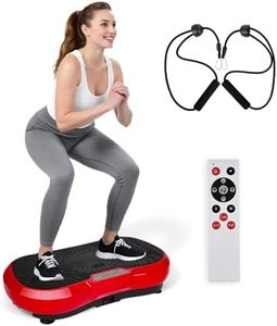 TLGREEN Vibrationsplatte Bis 180 KG,120 Stufen + 10 Trainingsprogramme, mit Ultra leiser Motor, Größe 68x38x14 cm, mit Fernbedienung, Trainingsbänder, fur Ganzkörpertraining Fett verlieren