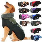 IECOii Extra Warm Dog Coat Reflective Adjustable Dog Jacket Dog Winter Coat with Buckle Fleece Turtleneck Dog Jacket for Cold Weather Soft Winter Coat for Small Medium Extra Large Dogs