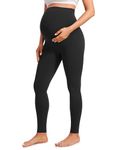 CRZ YOGA Womens Butterluxe Extra Long Maternity Leggings 30'' Workout Yoga Lounge Over the Belly Pregnancy Soft Pants Black 12