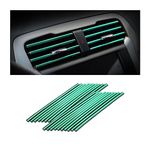 CGEAMDY 20 PCS Car Air Conditioner Decoration Strip, DIY Air Vent Outlet Trim Strip Bendable Car Interior Accessories, Car Molding Strip for Most Air Vent Outlet (Green)