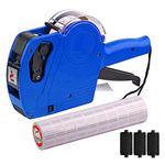 MX-5500 8 Digits Price tag Gun with 5000 Sticker Labels and 3 Ink Refill, Label Maker Pricing Gun Kit Numerical Tag Gun for Office, Retail Shop, Grocery Store, Organization Marking (Blue)