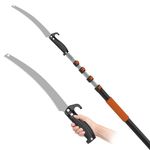 SISUPASSIE 6m Telescopic Pole Saw, Long Reach Pruning Saw with Professional Blade and Durable Telescopic Pole, Manual Pole Saw Especially for Trimmer Branches Cutter