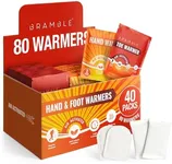 BRAMBLE 80-Pack Warmers - 40 Hand Warmers & 40 Foot Warmers - Long-Lasting Heat Packs (8hrs +) for Outdoor Activities, Sports, and Cold Weather