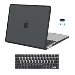 MOSISO Compatible with MacBook Pro 13 inch Case M2 2024-2016 A2338 M1 A2251 A2289 A2159 A1989 A1708 A1706, Soft TPU Frame Bumper Anti-Cracking Plastic Hard Case&Keyboard Cover&Webcam Cover, Black