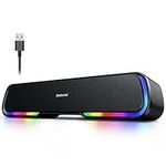 PC Speakers, Dynamic RGB Speakers, HiFi Stereo Gaming Soundbar, Stereo USB Soundbar, Small Loud Gaming Speakers for Desktop/Laptop/PC/Switch Imdwimd (Multicolor)