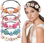 VEGCOO 5PCS Flower Crown Headbands 