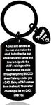 Thank You Gifts for Stepdad Keychain for Step Dad Father Day Gifts from Daughter Son Stepfather Christmas Birthday Gifts for Bonus Dad Engraved Keychains for Husband Key chain(Black)