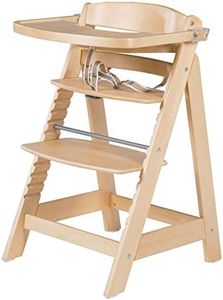 roba Treppenhochstuhl Sit Up FUN, Hochstuhl inkl. abnehmbarem Essbrett und Bügel, mitwachsend vom Babyhochstuhl bis zum Jugendstuhl, Holz-Hochstuhl, natur