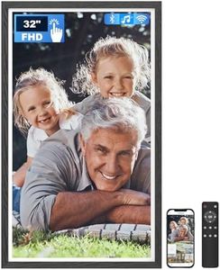 Arktronic 32 Inch FHD Extra Large Digital Picture Frame Touchscreen, 64GB FHD IPS WiFi Digital Photo Frame Remote, Share Photo/Video via Apps, Email, Auto-Rotate, Black Wood Pattern