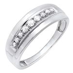 Dazzlingrock Collection 0.23 ctw. Round White Diamond Nine Stone Single Row Wedding Band for Men in 925 Sterling Silver, Size 10