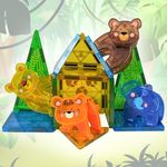 KIPA GAMING Jungle Animals Magnetic Construction Set 16-Piece Magnet Blocks Building Toy for STEM Learning, Safari & Forest Theme, 3D Assembly Structure - Preschool STEM Toy for Kids Ages 3+