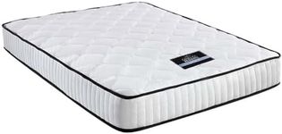 Giselle Bedding Queen Mattress Bed Mattresses Firm Foam Topper 21cm Thickness, with 6-Coli Spring System and Breathable Tight Top, 5Yrs Warranty, Medium Firm, White with Vacuum Packed