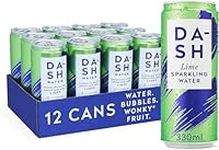 Dash Water Lime - 12 x Lime Flavoured Sparkling Spring Water - NO Sugar, NO Sweetener, NO Calories - Infused with Wonky Fruit (12 x 330ml cans)