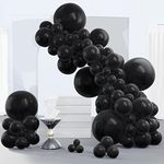 PartyWoo Black Balloons 140 pcs Dif