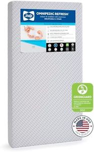 SEALY Baby OmniPedic Refresh Breathable 2-Stage Crib Mattress & Toddler Mattress, Removable Washable Knit Cover, Baby Mattress for Crib, GREENGUARD Air Quality Certified, Made in USA, 52x28 Inches