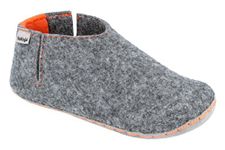 Vollsjö Women Slippers Made Of Felt, House Shoes Light Gray Shoes For Ladies, Comfortable House Footwear, Felt Slippers, Casual Shoes, Home Slippers, Made In The EU, 6, Light Grey-Orange