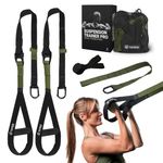 THYSOL® Suspension Trainer Pro Xtreme Straps Army | Sling Trainer Set with Adjustable Door Anchor | Fitness Home Workouts - Suitable for Travelling & for Training Indoor & Outdoor (Army Green)