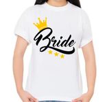 URBAN PENDU Bride Getting Married Cottonblend Tshirt (white) Regular Size (BRIDE, Small)