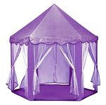 BabyGo Kids Prince Princess Castle Theme Play Tent with Mosquito Net Design for Kids (Purple)