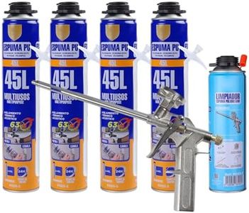 Kit Completo para Aplicación de Espuma de Poliuretano - Incluye 4 Botes de 750 ml, Pistola de Aplicación y Limpiador de Espuma de 500 ml - Perfecto para Sellado y Aislamiento