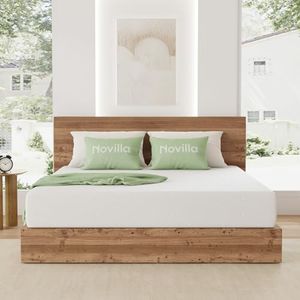 Novilla Matelas 140x200, 18 cm, Matelas Mousse à Mémoire de Forme en Gel 7 Zones, Mousse en Fibre de Bambou, Matelas de Lit d'Adulte et d'enfant, Mi-Ferme, Amovible et Lavable