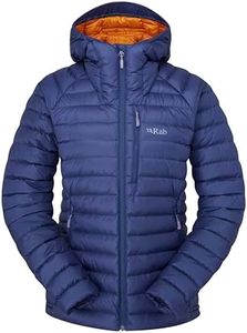 Rab Women's Microlight Alpine 700-Fill Down Hooded Puffer Jacket for Hiking & Skiing - Patriot Blue (Marmalade) - X-Large