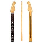 Yellow Electric Guitar Neck, 26.18 in 22 Fret Maple Fretboard Guitar Neck for ST Electric Guitar DIY Parts Replacement