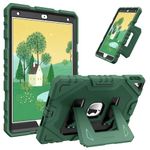 FINTIE Kids Case for iPad 9th / 8th / 7th Generation (2021/2020/2019) 10.2 inch, Fully-Body Rugged Heavy Duty Shockproof Protective Case w/Built-in Kickstand for Boys & Girls, Black-Green