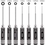 Hobbypark Hex Screw Driver Kit Set 0.9mm 1.27mm 1.3mm 1.5mm 2.0mm 2.5mm 3.0mm Hexagonal Screwdriver Repair Tools for RC Car Boat Quadcopter Airplane Robot Models (7PCS)