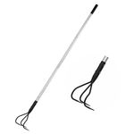 YEELOR Multifunctional Garden Cultivator, 3 Prong Cultivator Long Handle, Garden Hand Tiller with 55 Inch Adjustable Handle, Garden Weeding Tools for Cultivating, Loosening Soil and Weeding