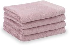 SERISIMPLE Premium Viscose Bamboo Washcloth Set - Pack of 4, 13x13 in Soft and Absorbent, Durable and Comfortable, Suitable for Body & Face, Baby and Adults (Purple/Stripes)
