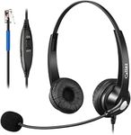 Callez RJ9 Phone Headset with Microphone Noise Cancelling, Office Telephone Headset Compatible with Cisco IP Phones 7940 7942 7945 7960 7962 7965 7821 7841 8811 8841 8845 8851 Plantronics M10 M12 M22