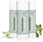 Unscented Lip Balm, Herbal Lip Balm, Healing Lip Balm, Balm for Perioral Dermatitis, Very Dry Lips, Natural Fragrance Free Beeswax Lip Balm (Unscented Pack of 3)