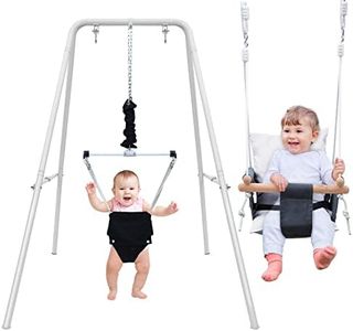 Hapfan Upgraded 2 in 1 Baby Jumper and Toddler Swing with Foldable Heavy Duty Stand, Swing Set and Bouncers for Infant
