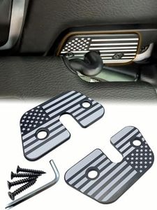 Sun Visor Repair Kit, Aluminum Alloy Sun Visor Clips American Flag Visor Bracket Compatible with Jeep Wrangler JK 2018/JL 2018-2023/Gladiator JT 2020-2023 Accessories Quick Repair Loose Visor
