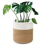 tenn well 20cm Plant Pot with Liner, Cotton Indoor Planter Woven Storage Basket for Indoor Plants Flower Pot and Home Decoration (20cm X 20cm)