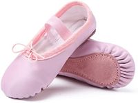 TETSUO Girls Ballet Flats, Ballerina Shoes Dance Slippers for Kids, Toddlers Dancing, Yoga Soft Gymnastic Pink